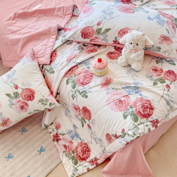 91家纺网 家纺一手货源 找家纺 （总）黛妮雅 2026新款里外全棉印花棉花被纯棉夏被夏凉被空调被 夏被四件套