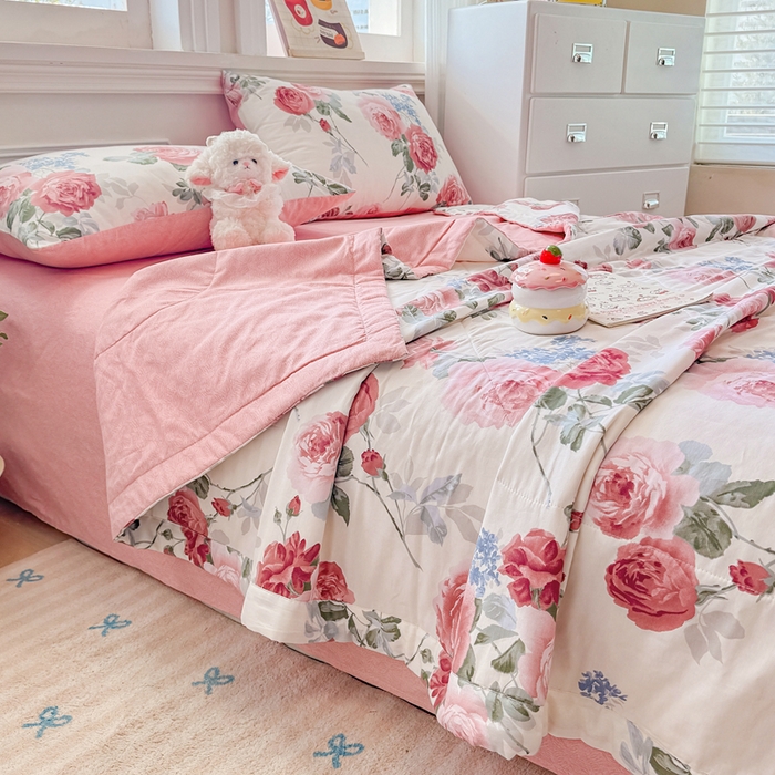 91家纺网 家纺一手货源 找家纺 （总）黛妮雅 2026新款里外全棉印花棉花被纯棉夏被夏凉被空调被 夏被四件套