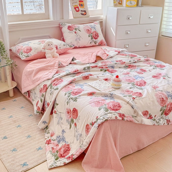 91家纺网 家纺一手货源 找家纺 （总）黛妮雅 2026新款里外全棉印花棉花被纯棉夏被夏凉被空调被 夏被四件套