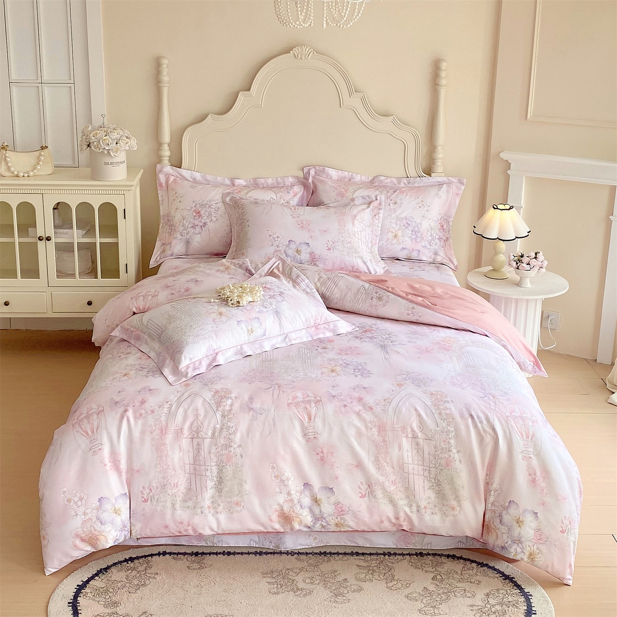 91家纺网 家纺一手货源 找家纺 宝齐莱家纺 2026新款全棉纯棉活性印花四件套 公主乐园