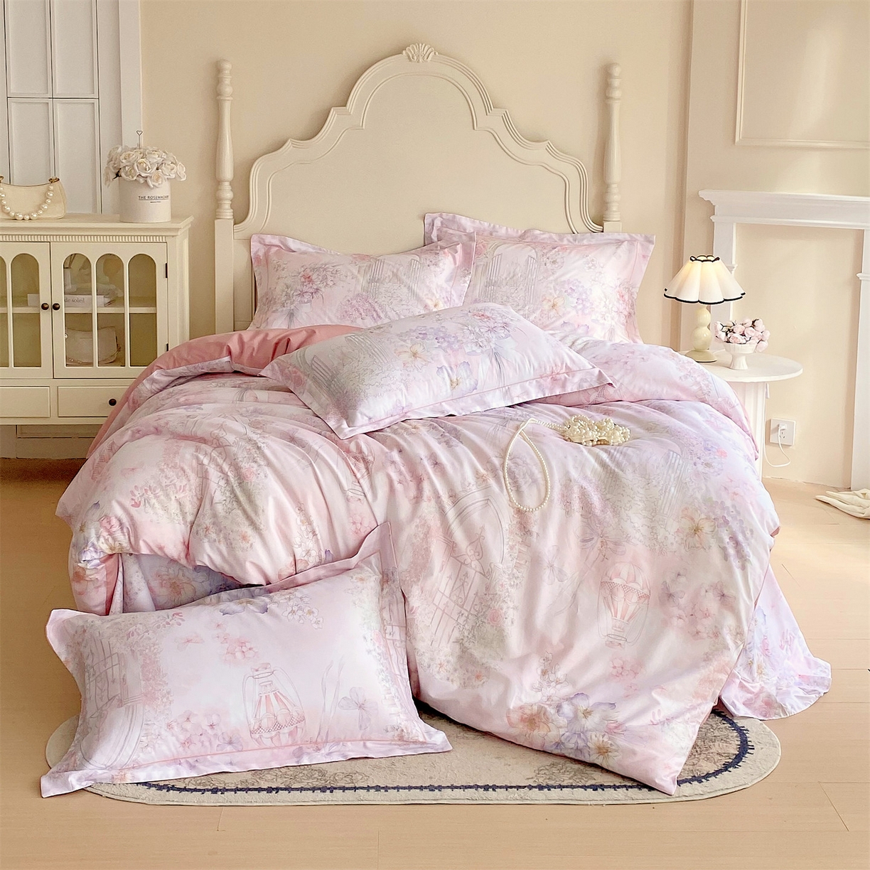 91家纺网 家纺一手货源 找家纺 宝齐莱家纺 2026新款全棉纯棉活性印花四件套 公主乐园