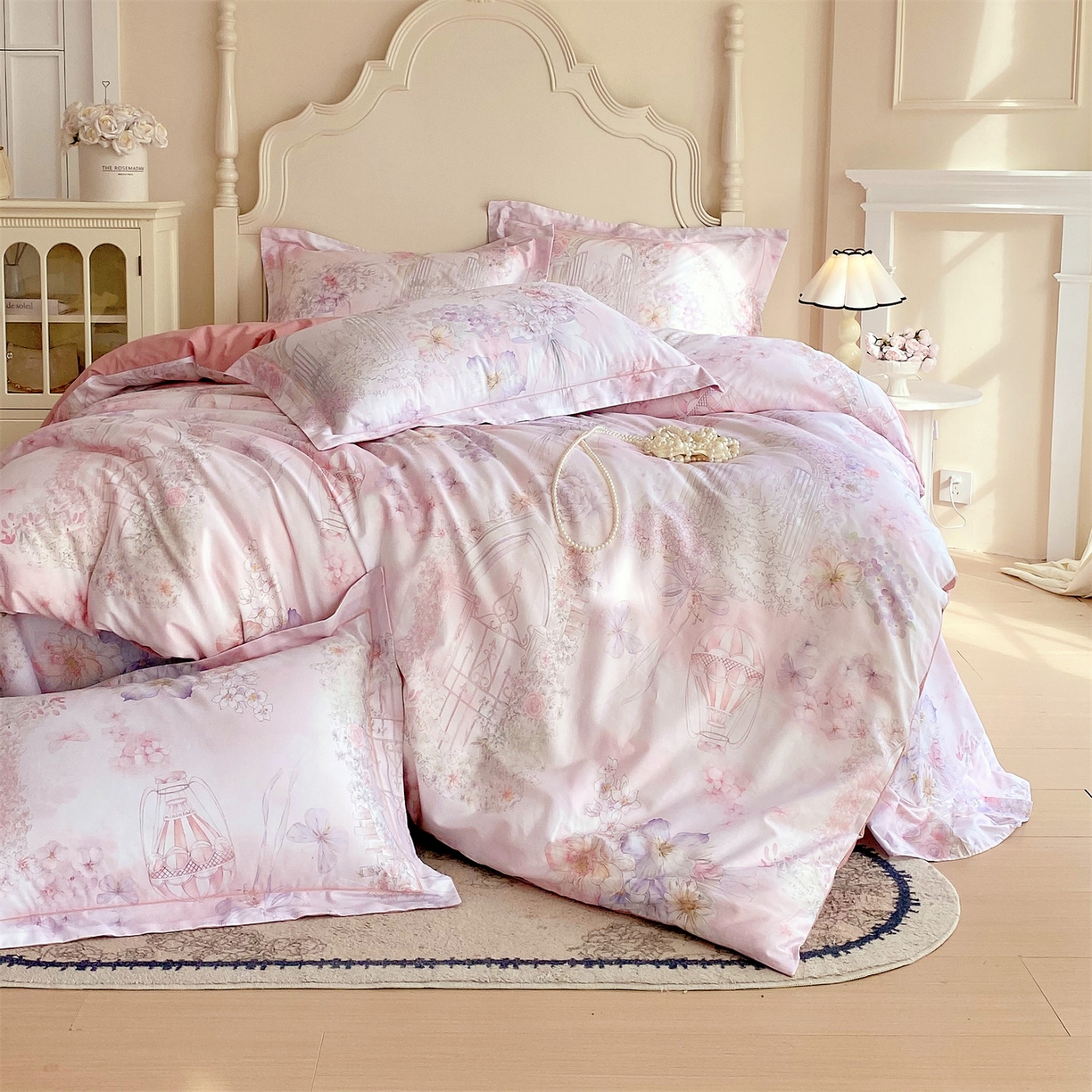 91家纺网 家纺一手货源 找家纺 宝齐莱家纺 2026新款全棉纯棉活性印花四件套 公主乐园