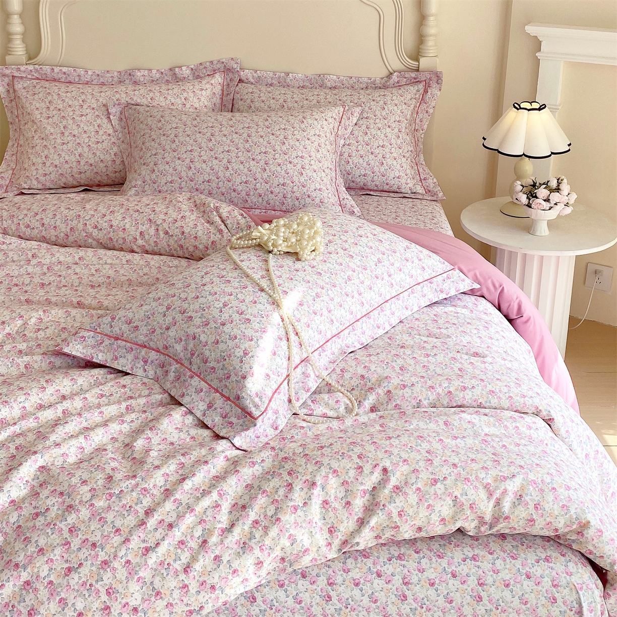 宝齐莱家纺 2026新款全棉纯棉活性印花四件套 花姿漫