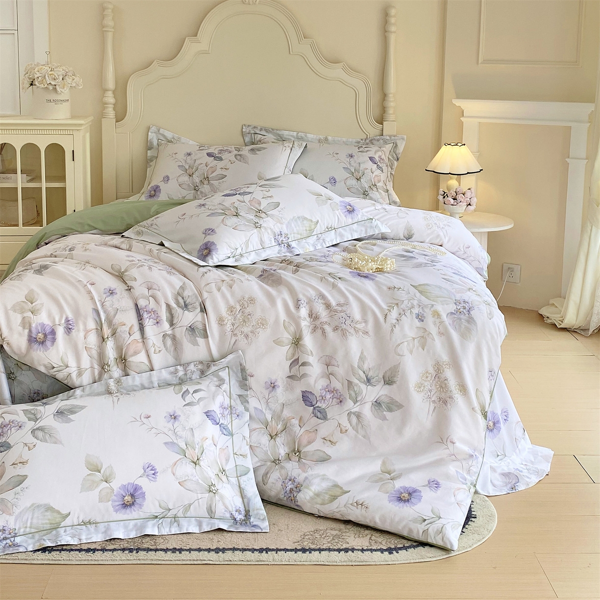 91家纺网 家纺一手货源 找家纺 宝齐莱家纺 2026新款全棉纯棉活性印花四件套 浪漫花季