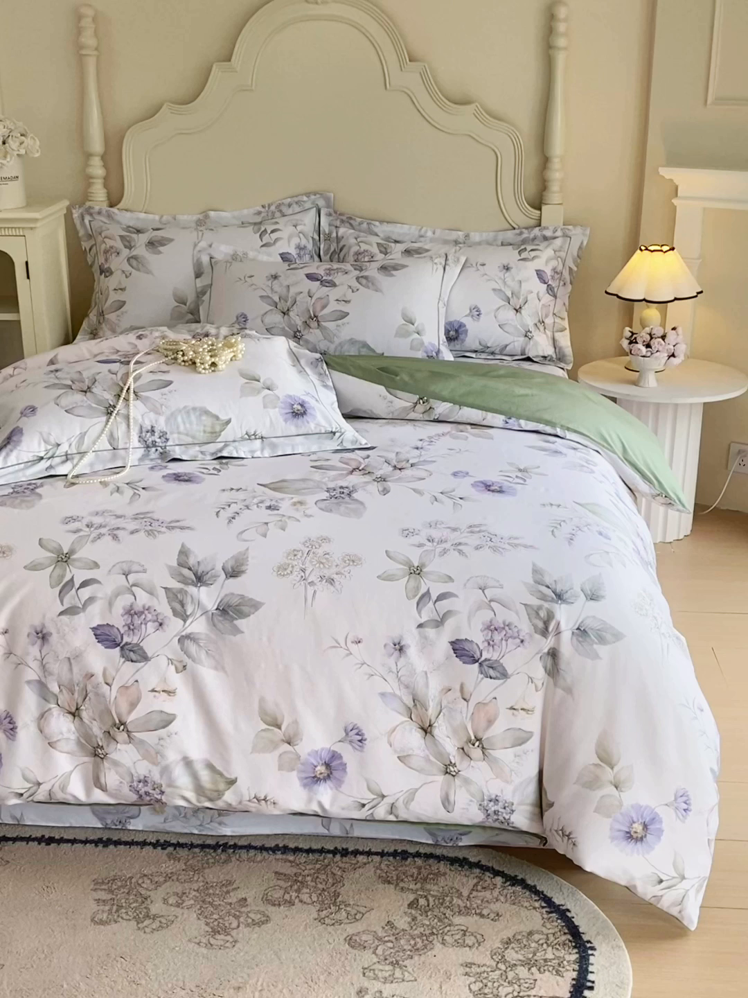 91家纺网 家纺一手货源 找家纺 宝齐莱家纺 2026新款全棉纯棉活性印花四件套 浪漫花季