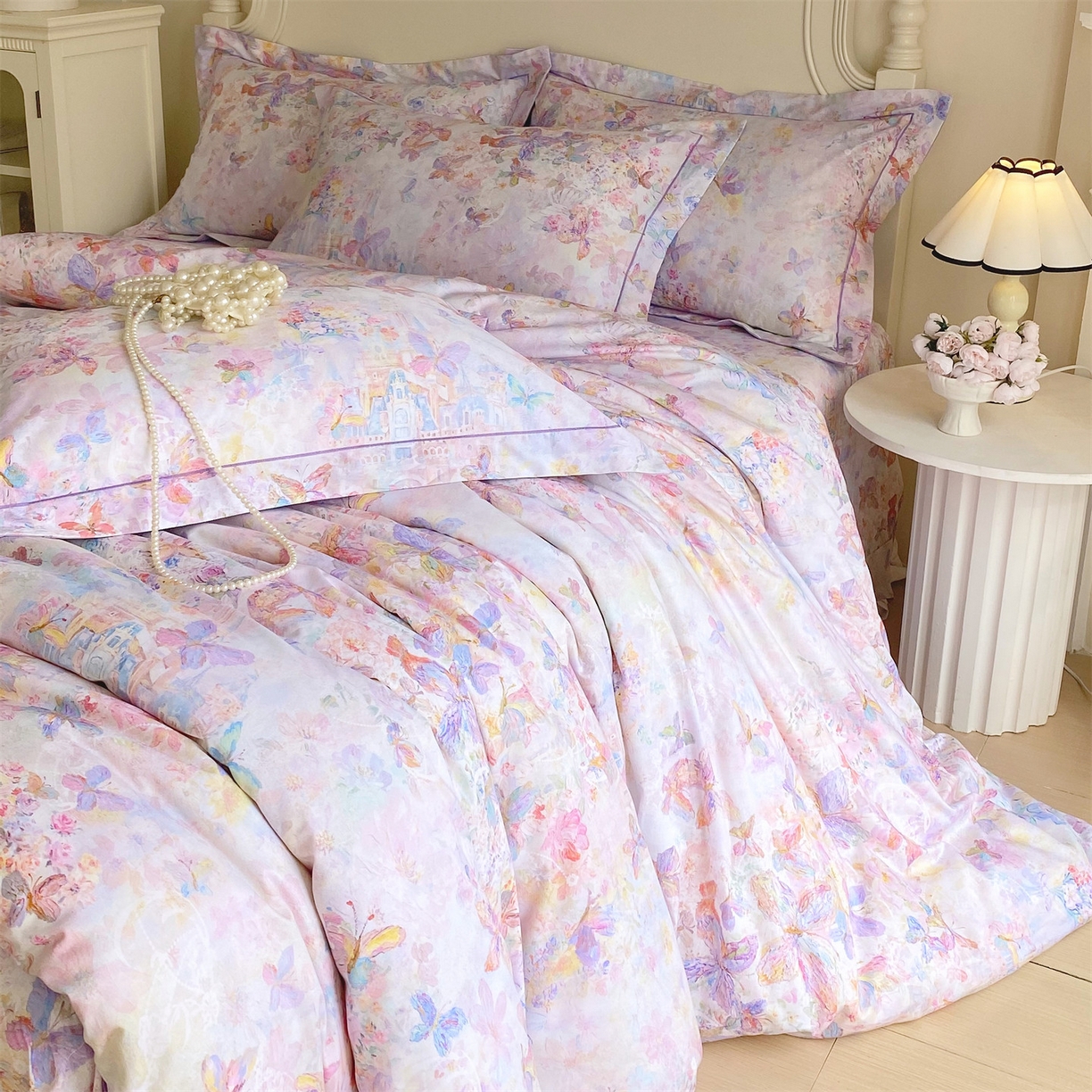 91家纺网 家纺一手货源 找家纺 宝齐莱家纺 2026新款全棉纯棉活性印花四件套 梦幻城堡