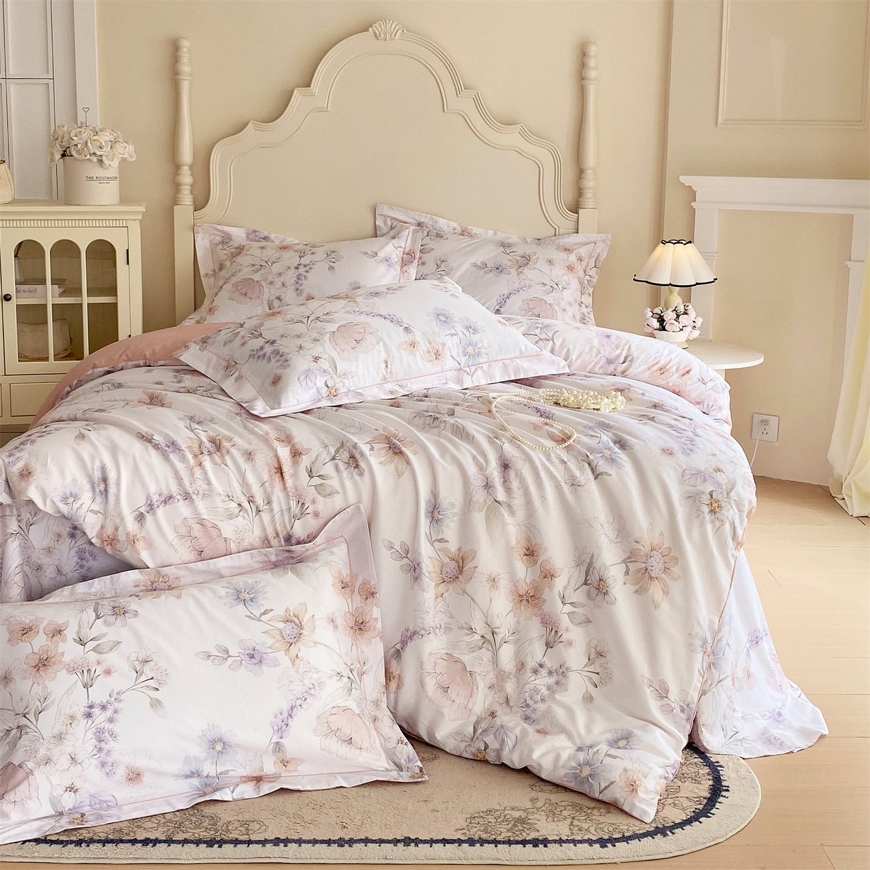 91家纺网 家纺一手货源 找家纺 宝齐莱家纺 2026新款全棉纯棉活性印花四件套 云裳仙子