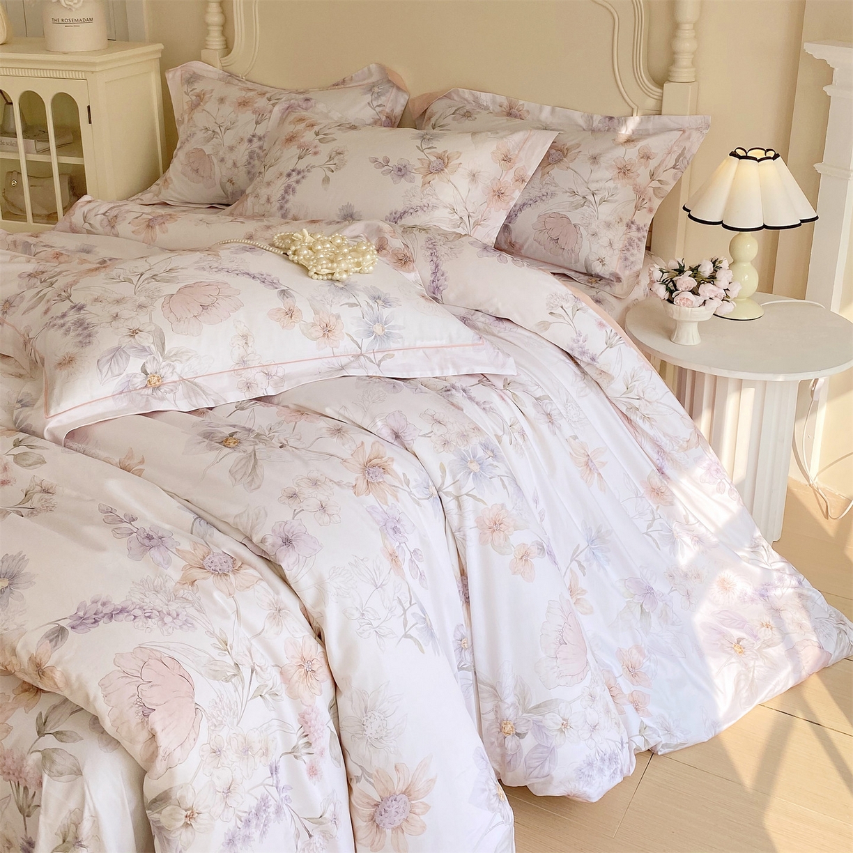 91家纺网 家纺一手货源 找家纺 宝齐莱家纺 2026新款全棉纯棉活性印花四件套 云裳仙子