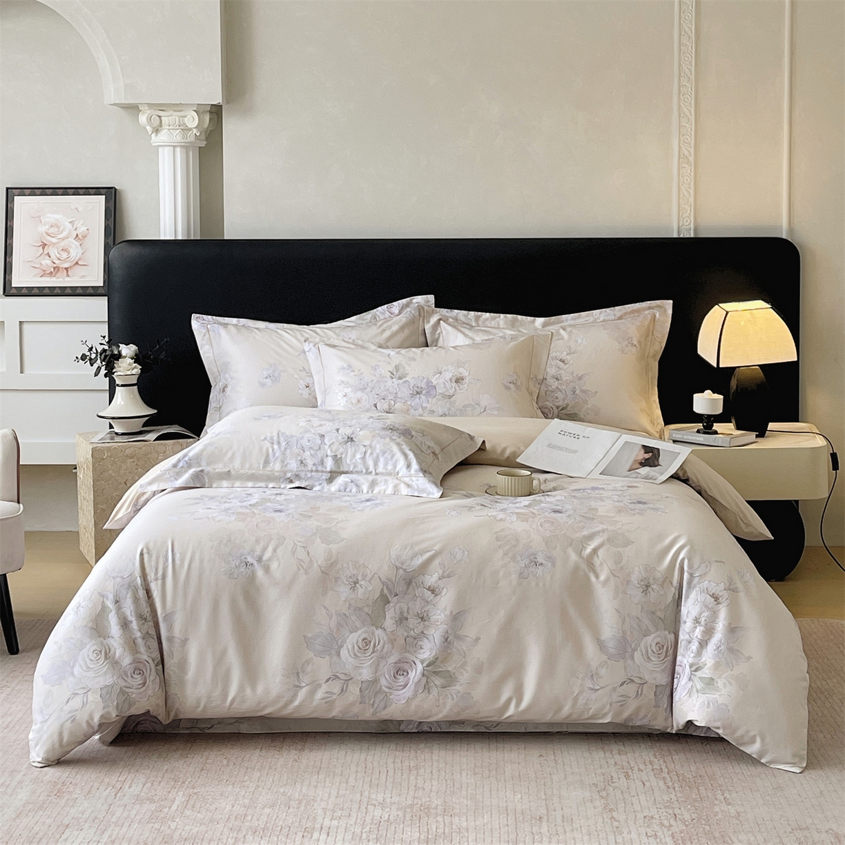 91家纺网 家纺一手货源 找家纺 宝齐莱家纺 2026新款全棉纯棉活性印花四件套 花开锦绣