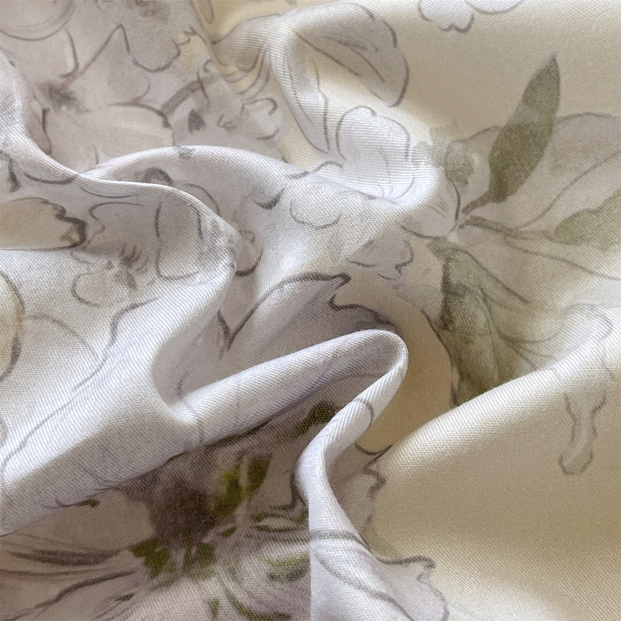 91家纺网 家纺一手货源 找家纺 宝齐莱家纺 2026新款全棉纯棉活性印花四件套 花开锦绣