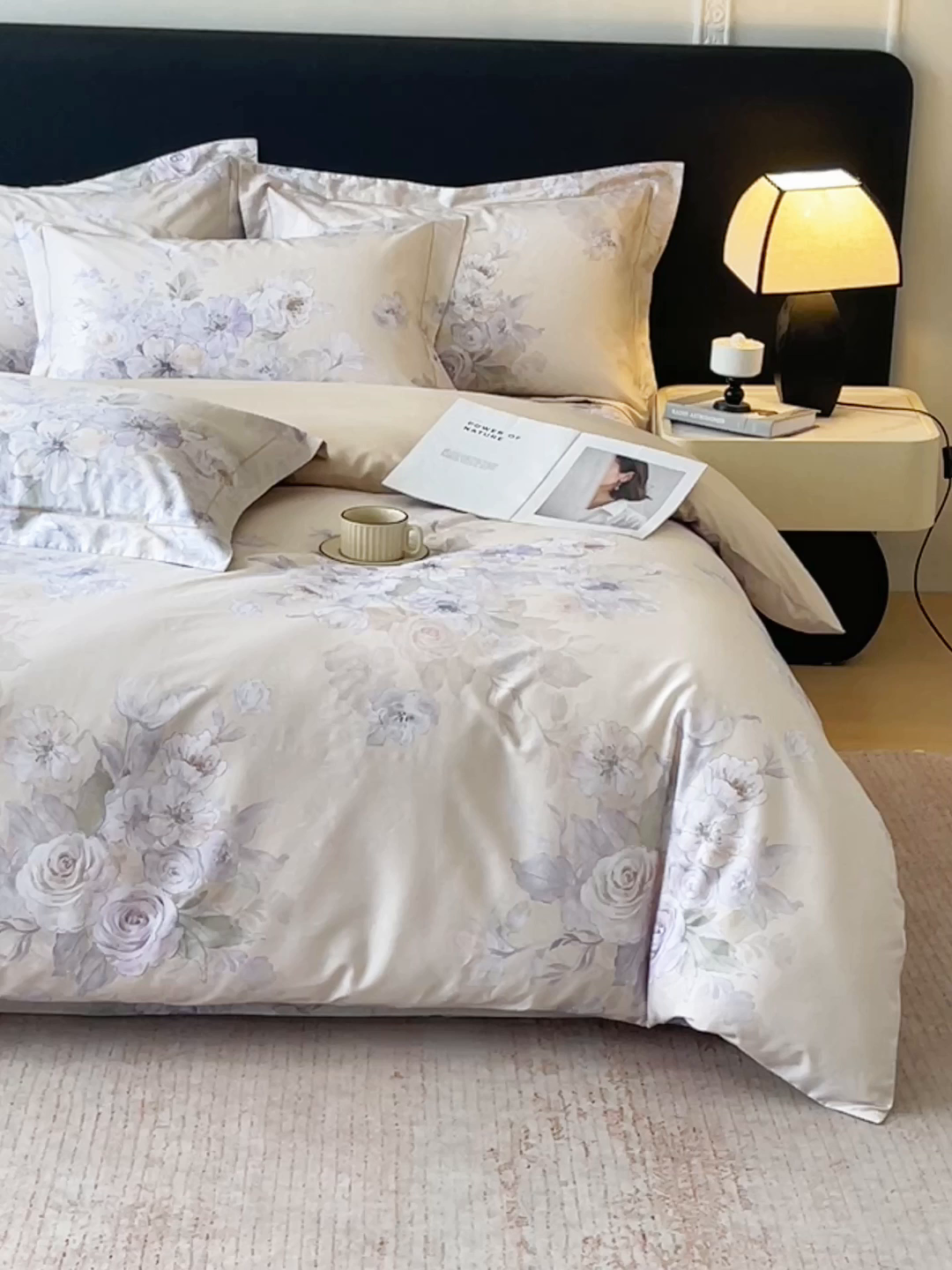 91家纺网 家纺一手货源 找家纺 宝齐莱家纺 2026新款全棉纯棉活性印花四件套 花开锦绣