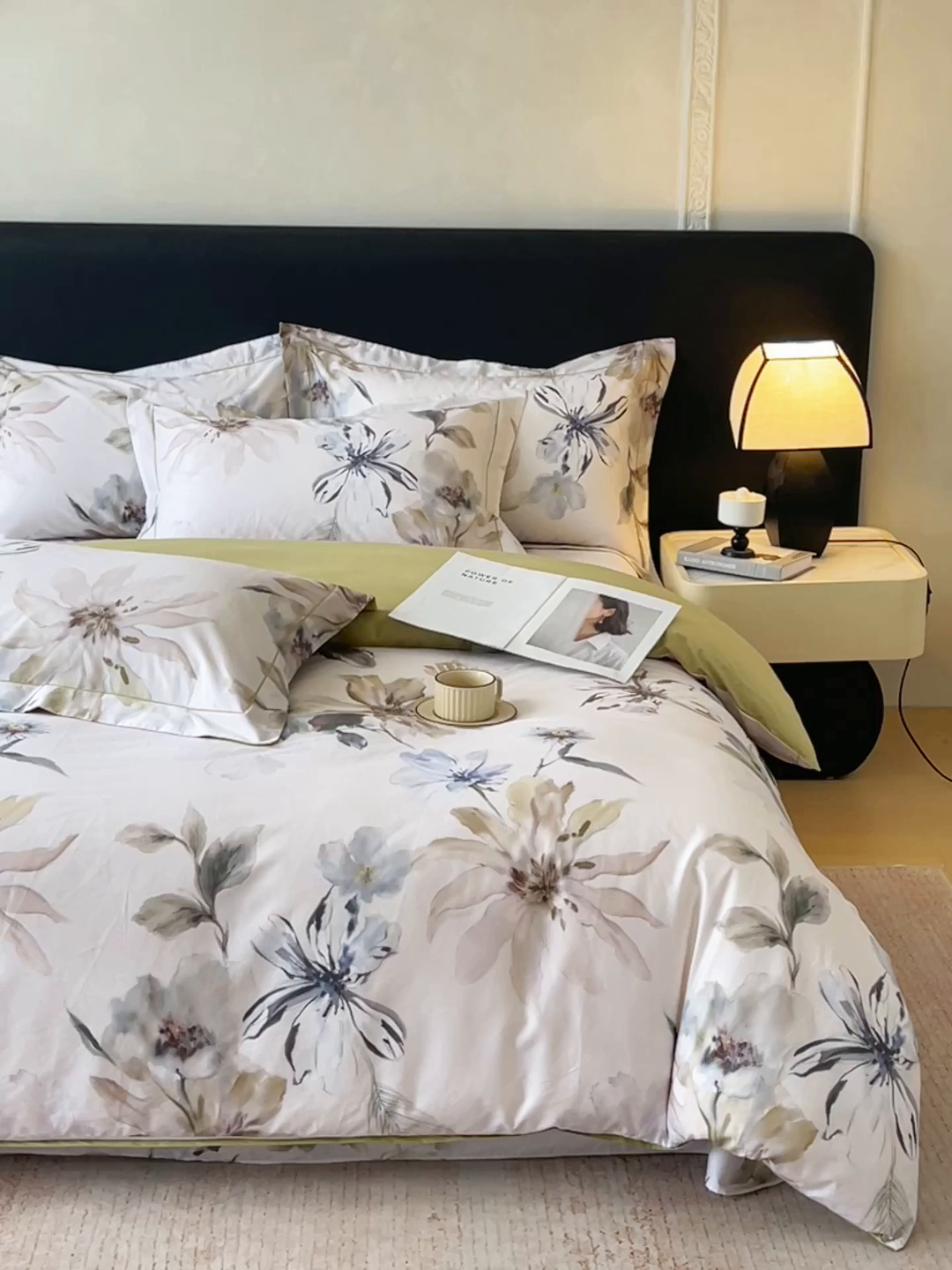 91家纺网 家纺一手货源 找家纺 宝齐莱家纺 2026新款全棉纯棉活性印花四件套 花知晓