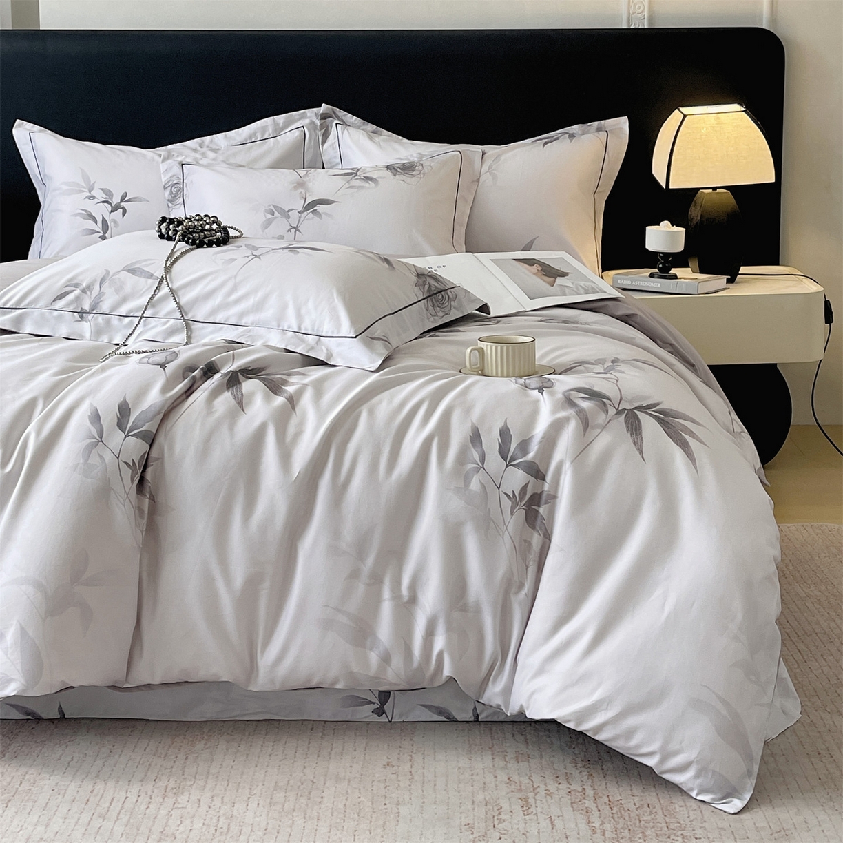 宝齐莱家纺 2026新款全棉纯棉活性印花四件套 玫瑰的故事