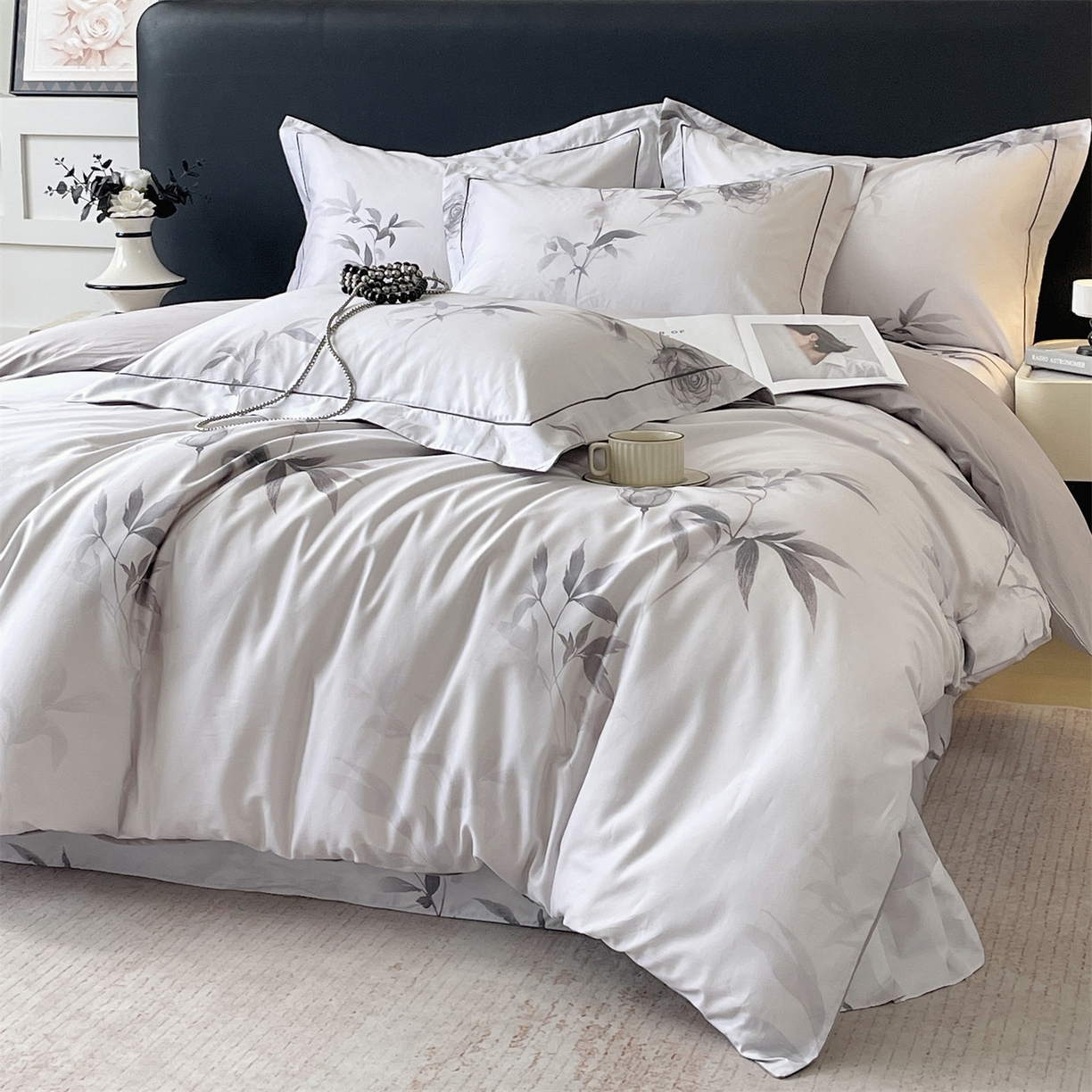 91家纺网 家纺一手货源 找家纺 宝齐莱家纺 2026新款全棉纯棉活性印花四件套 玫瑰的故事