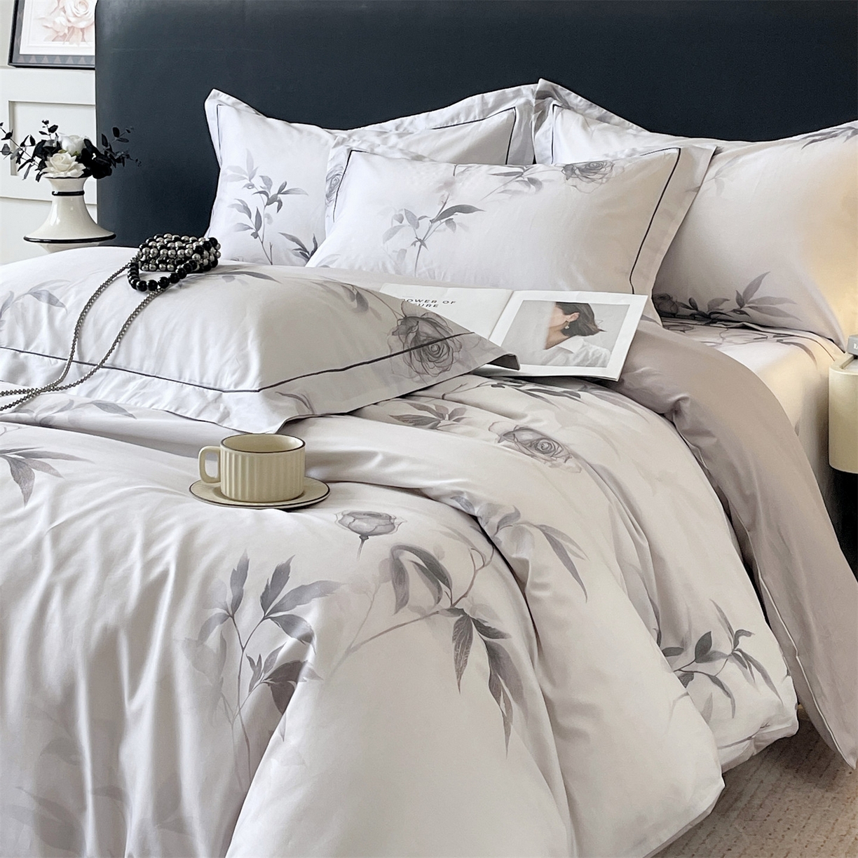 91家纺网 家纺一手货源 找家纺 宝齐莱家纺 2026新款全棉纯棉活性印花四件套 玫瑰的故事