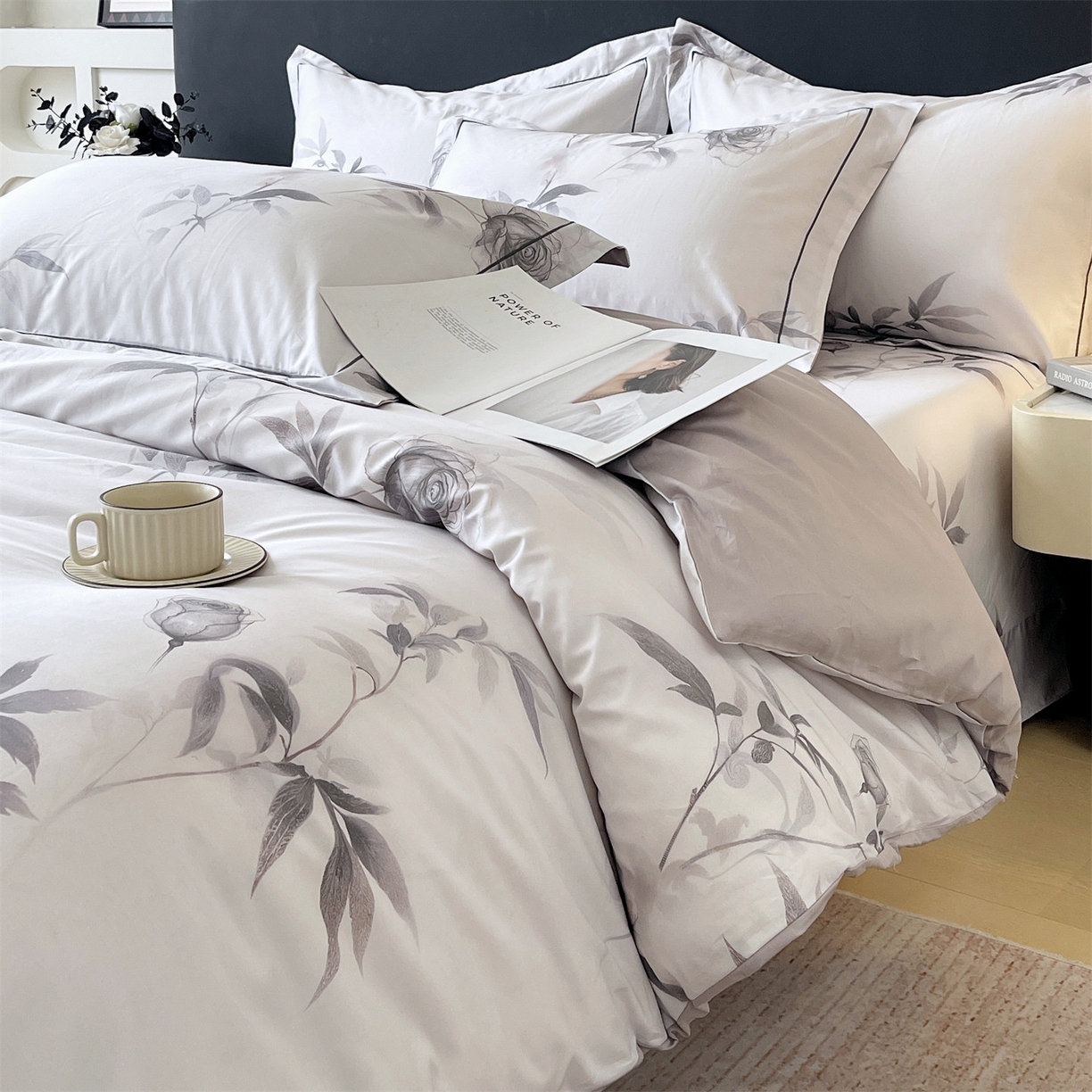 91家纺网 家纺一手货源 找家纺 宝齐莱家纺 2026新款全棉纯棉活性印花四件套 玫瑰的故事