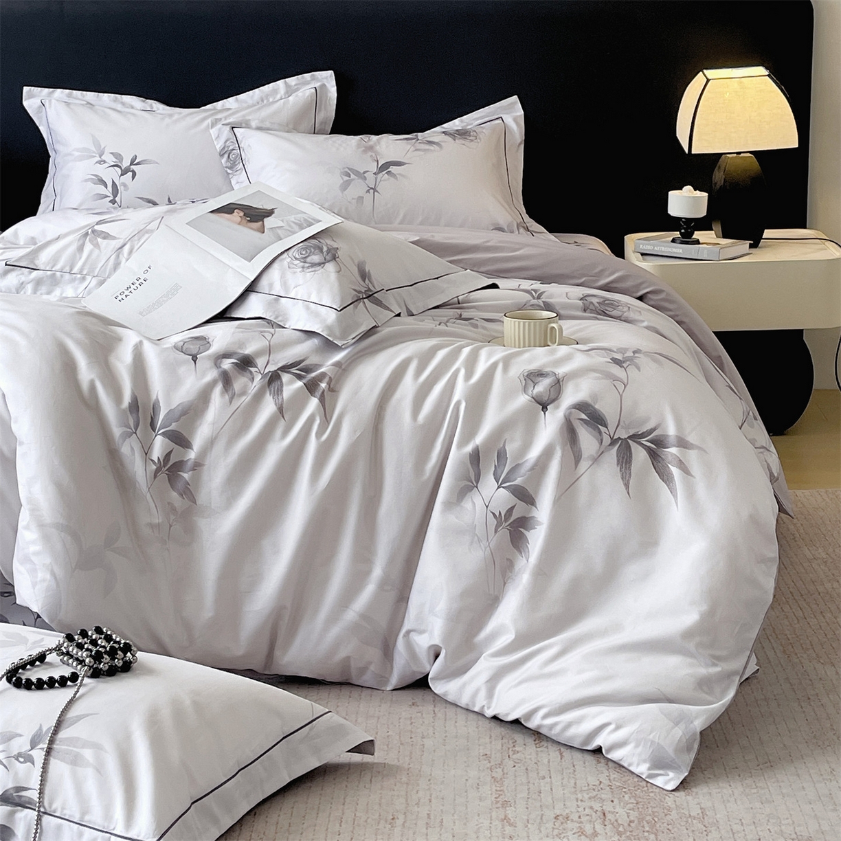 91家纺网 家纺一手货源 找家纺 宝齐莱家纺 2026新款全棉纯棉活性印花四件套 玫瑰的故事