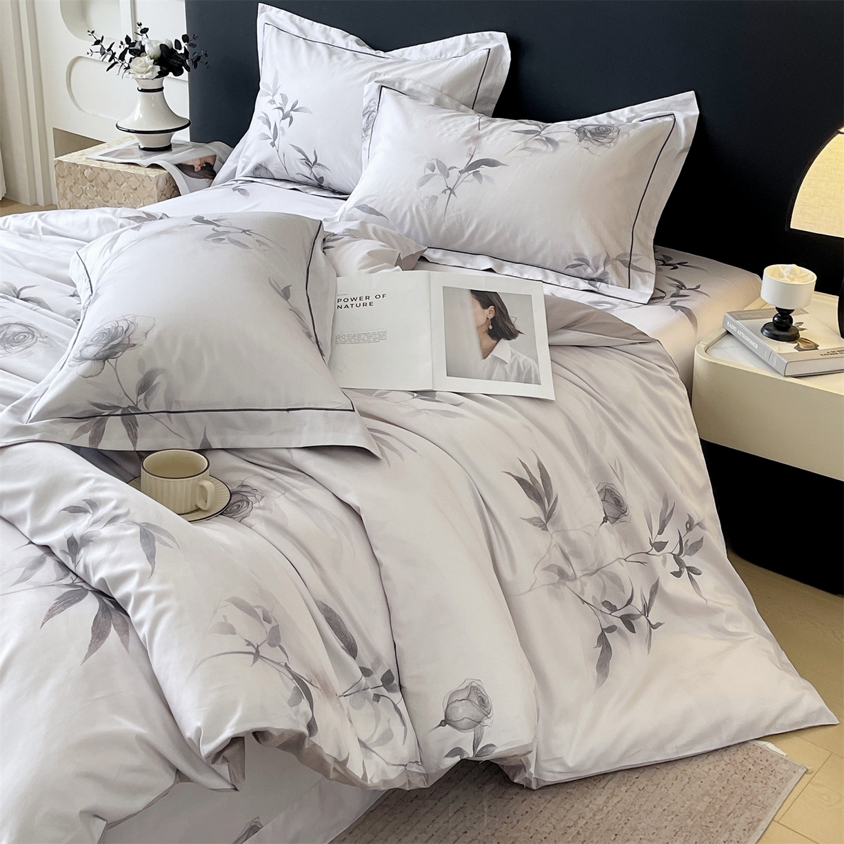 91家纺网 家纺一手货源 找家纺 宝齐莱家纺 2026新款全棉纯棉活性印花四件套 玫瑰的故事