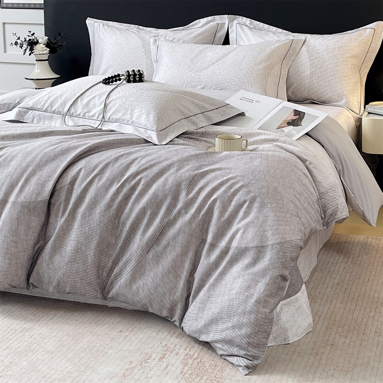 91家纺网 家纺一手货源 找家纺 宝齐莱家纺 2026新款全棉纯棉活性印花四件套 梦想家