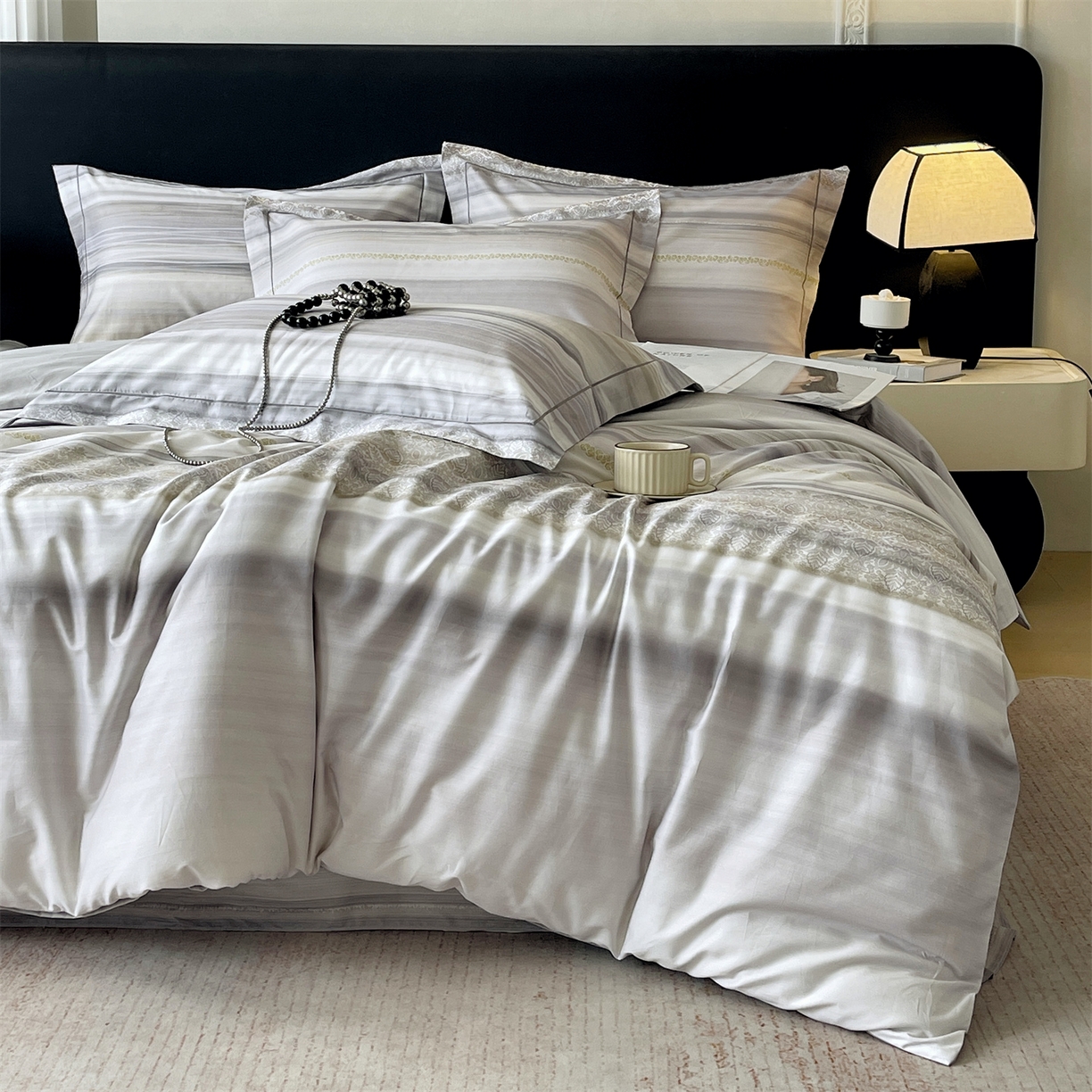 91家纺网 家纺一手货源 找家纺 宝齐莱家纺 2026新款全棉纯棉活性印花四件套 时光记忆