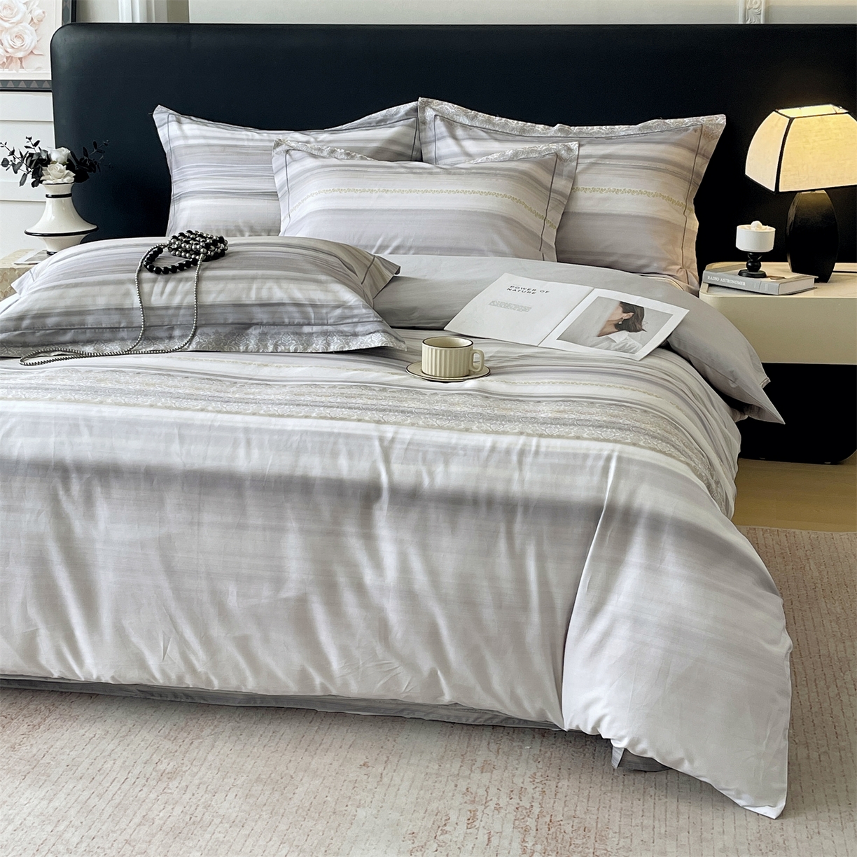 91家纺网 家纺一手货源 找家纺 宝齐莱家纺 2026新款全棉纯棉活性印花四件套 时光记忆