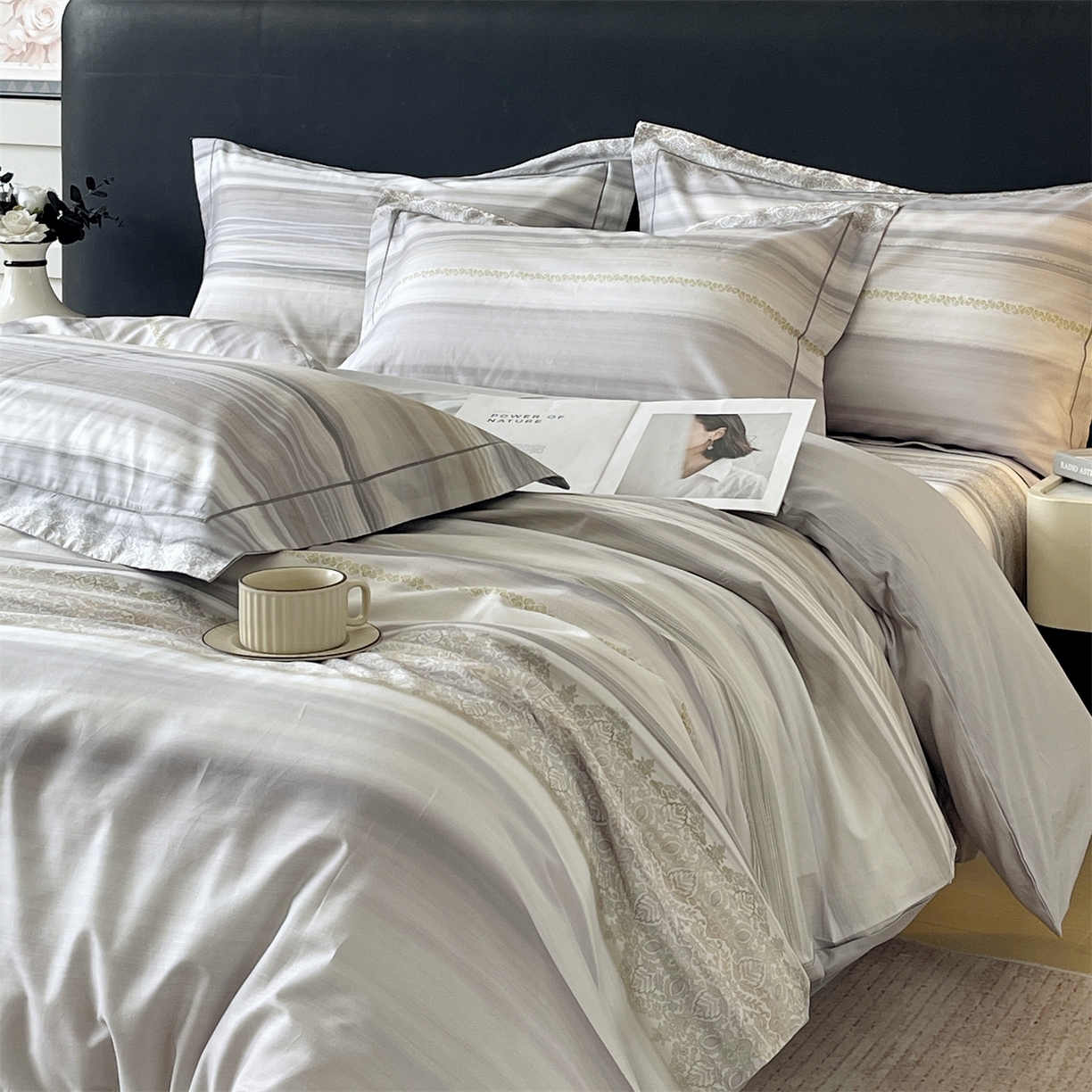 91家纺网 家纺一手货源 找家纺 宝齐莱家纺 2026新款全棉纯棉活性印花四件套 时光记忆