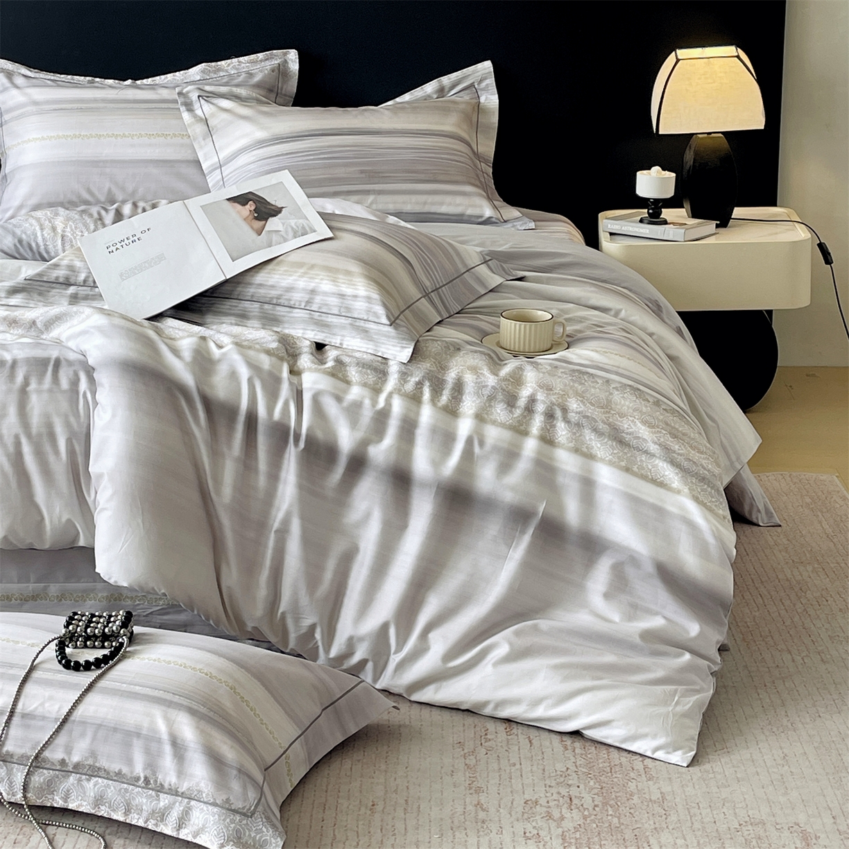 91家纺网 家纺一手货源 找家纺 宝齐莱家纺 2026新款全棉纯棉活性印花四件套 时光记忆