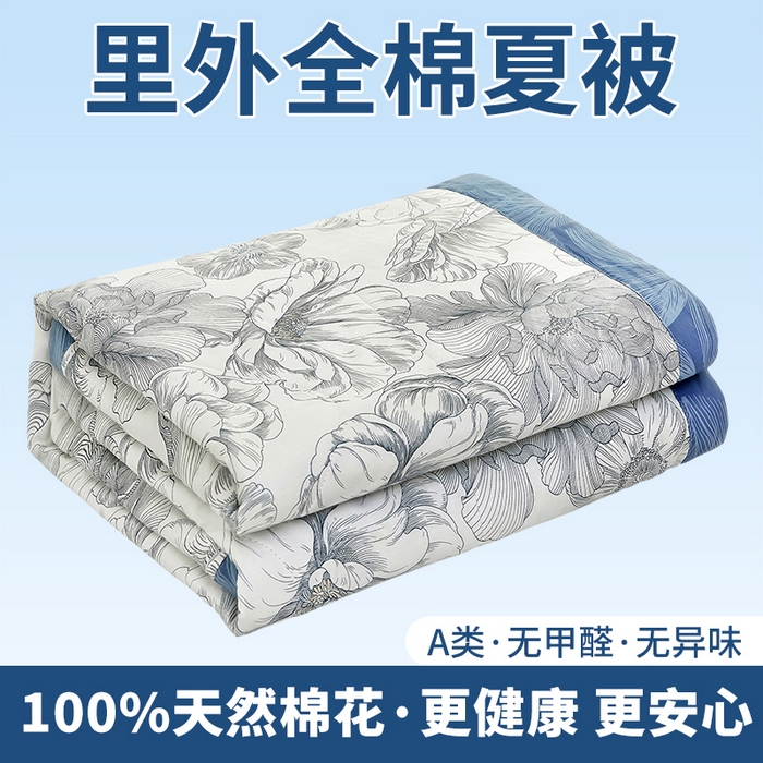 91家纺网 家纺一手货源 找家纺 （总）黛妮雅 2026新款里外全棉印花棉花被纯棉夏被夏凉被空调被 夏被四件套