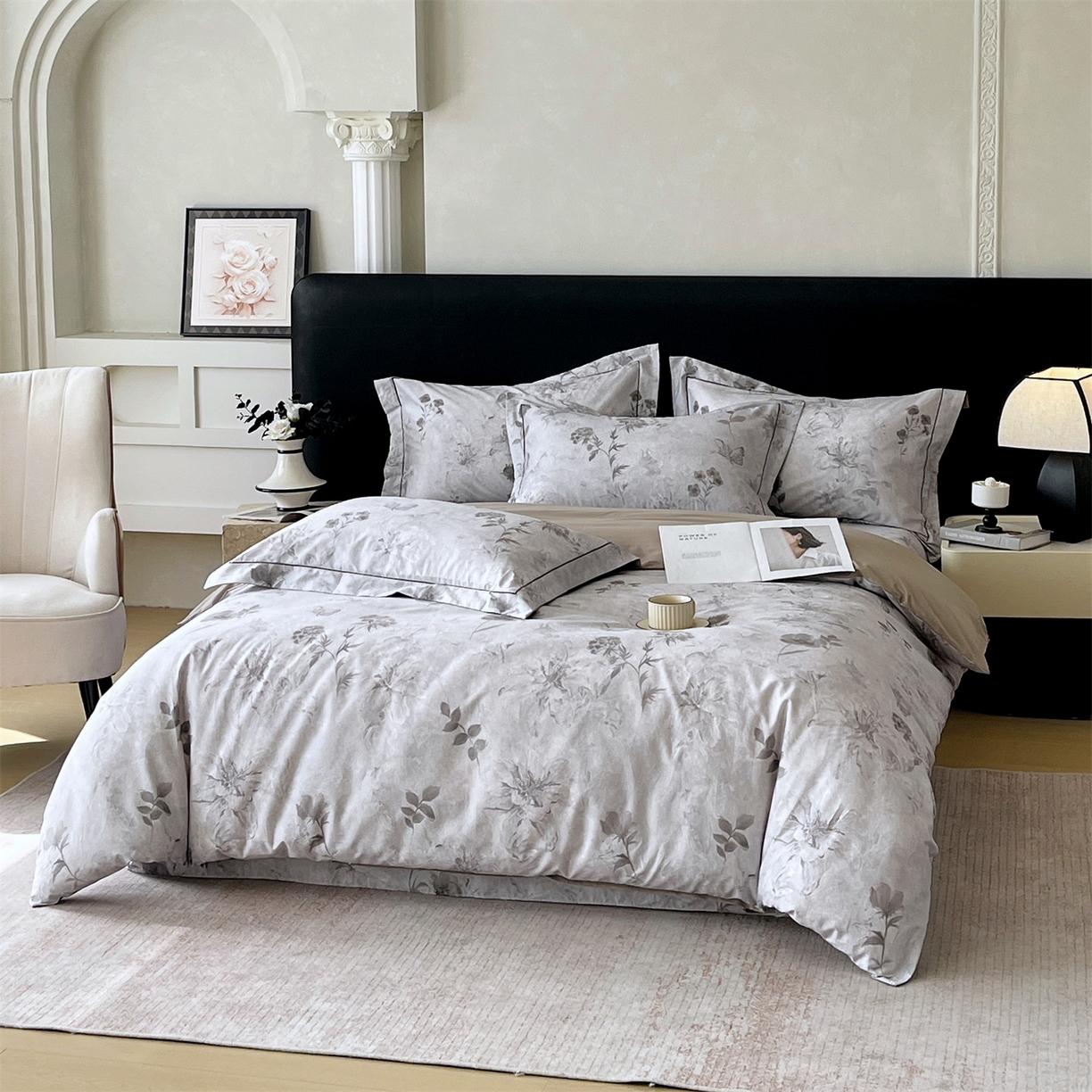 91家纺网 家纺一手货源 找家纺 宝齐莱家纺 2026新款全棉纯棉活性印花四件套 忆江南