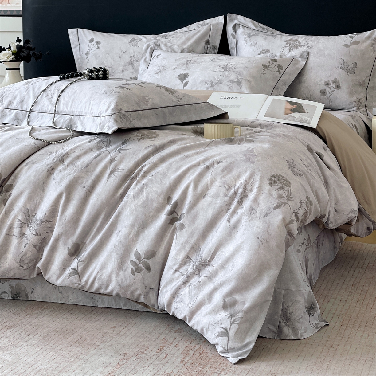 91家纺网 家纺一手货源 找家纺 宝齐莱家纺 2026新款全棉纯棉活性印花四件套 忆江南