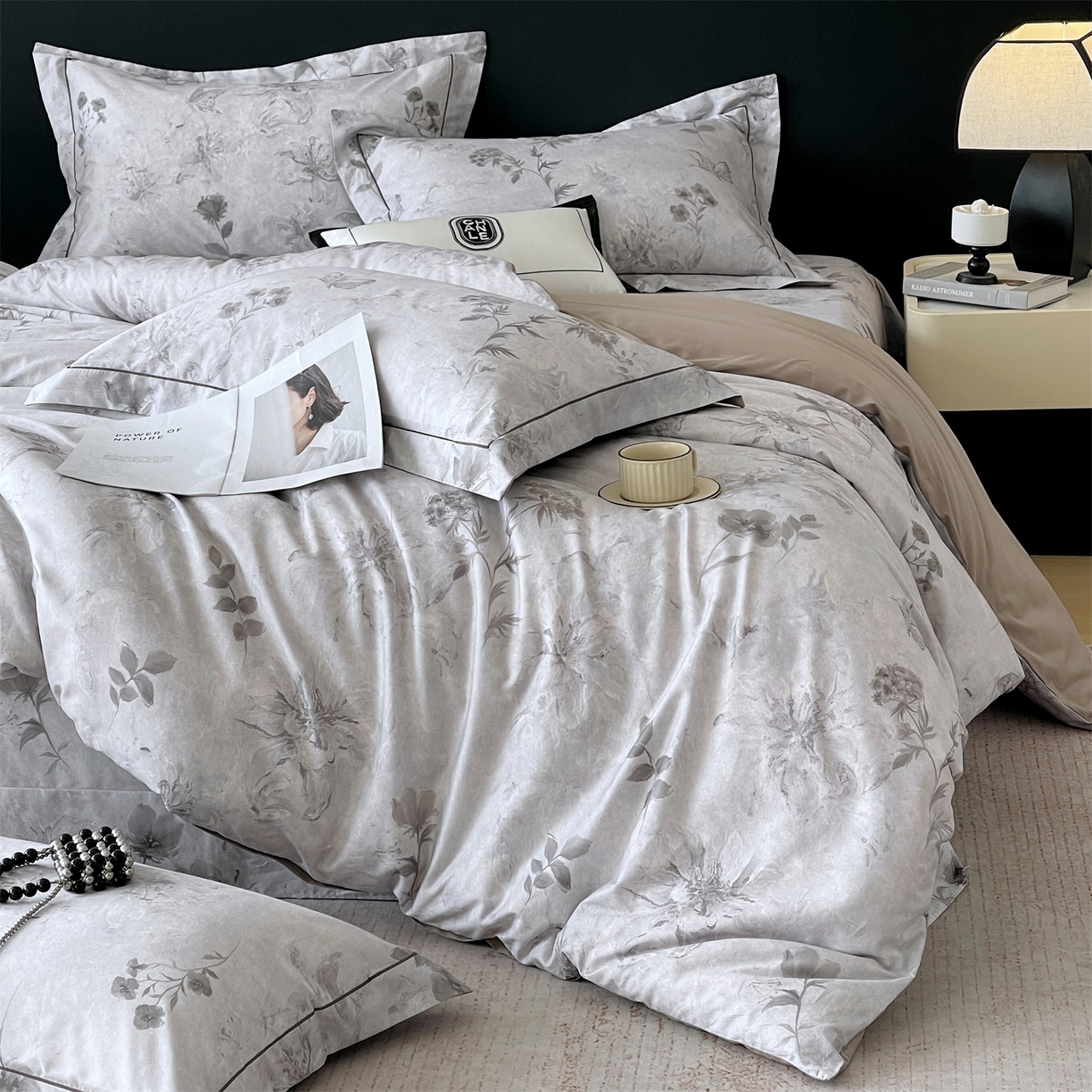 91家纺网 家纺一手货源 找家纺 宝齐莱家纺 2026新款全棉纯棉活性印花四件套 忆江南