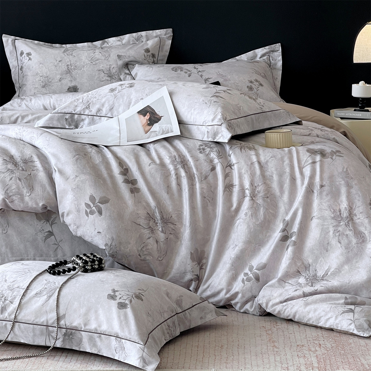 91家纺网 家纺一手货源 找家纺 宝齐莱家纺 2026新款全棉纯棉活性印花四件套 忆江南