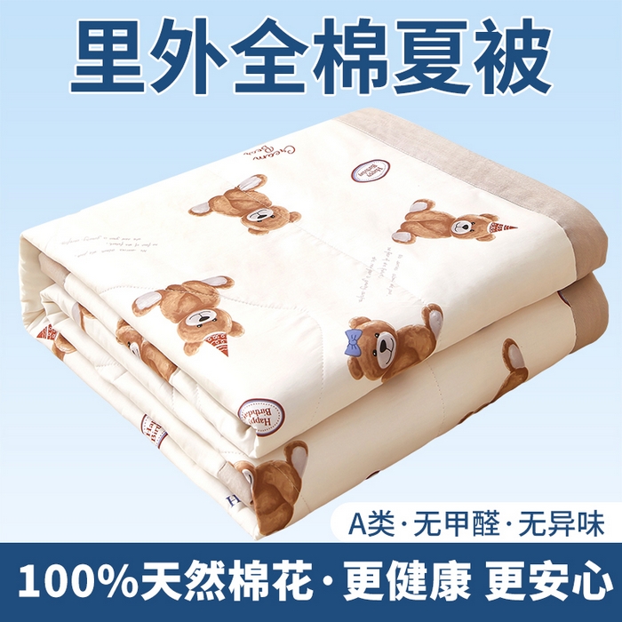 91家纺网 家纺一手货源 找家纺 （总）黛妮雅 2026新款里外全棉印花棉花被纯棉夏被夏凉被空调被 夏被四件套