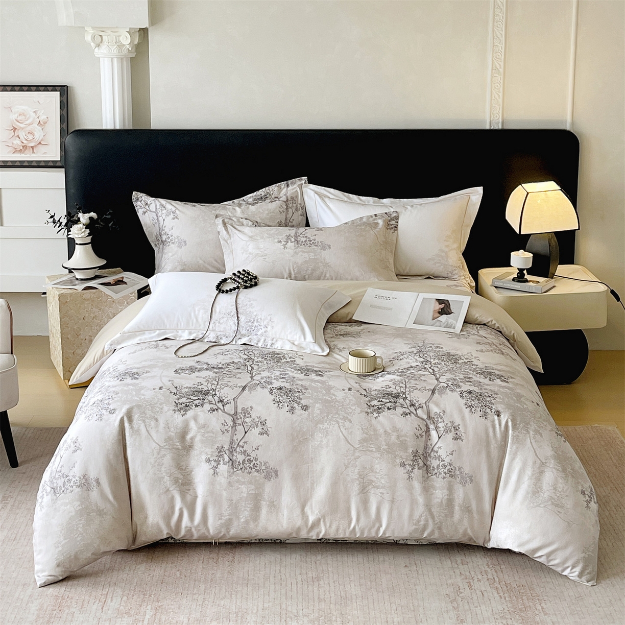 91家纺网 家纺一手货源 找家纺 宝齐莱家纺 2026新款全棉纯棉活性印花四件套 月光森林