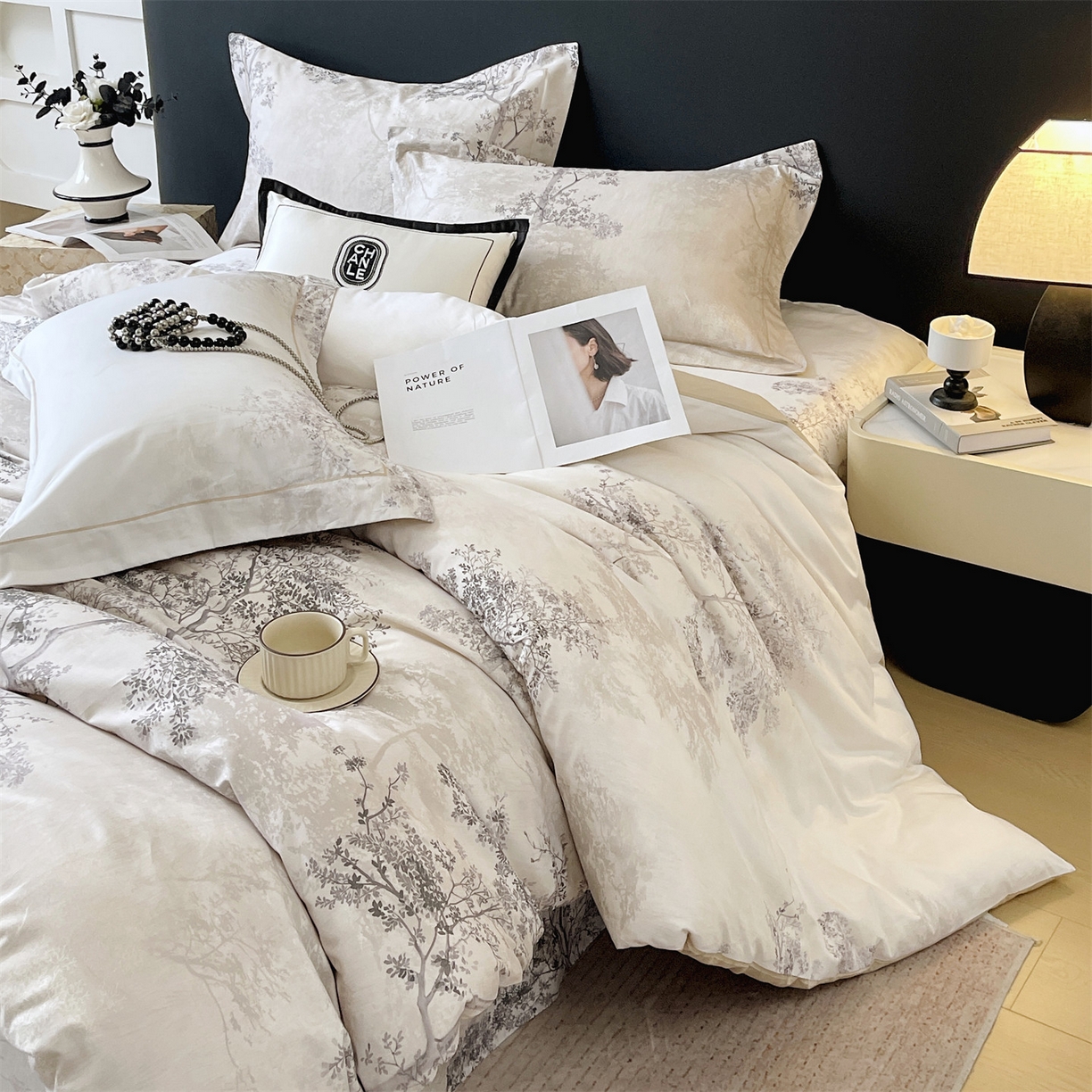 91家纺网 家纺一手货源 找家纺 宝齐莱家纺 2026新款全棉纯棉活性印花四件套 月光森林