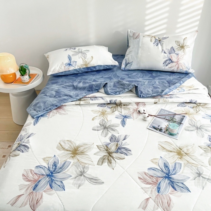 91家纺网 家纺一手货源 找家纺 黛妮雅 2026新款里外全棉印花棉花被纯棉夏被夏凉被空调被 夏被四件套安丽