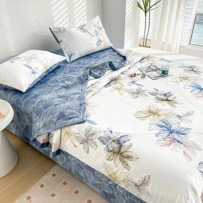 91家纺网 家纺一手货源 找家纺 黛妮雅 2026新款里外全棉印花棉花被纯棉夏被夏凉被空调被 夏被四件套安丽