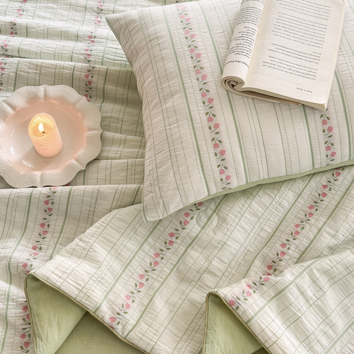 91家纺网 家纺一手货源 找家纺 （总）木楌家居 2026新款全棉提花剪花夏被四件套