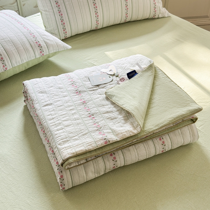 91家纺网 家纺一手货源 找家纺 （总）木楌家居 2026新款全棉提花剪花夏被四件套