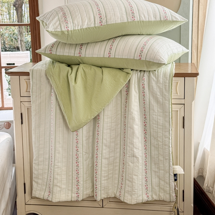 91家纺网 家纺一手货源 找家纺 （总）木楌家居 2026新款全棉提花剪花夏被四件套