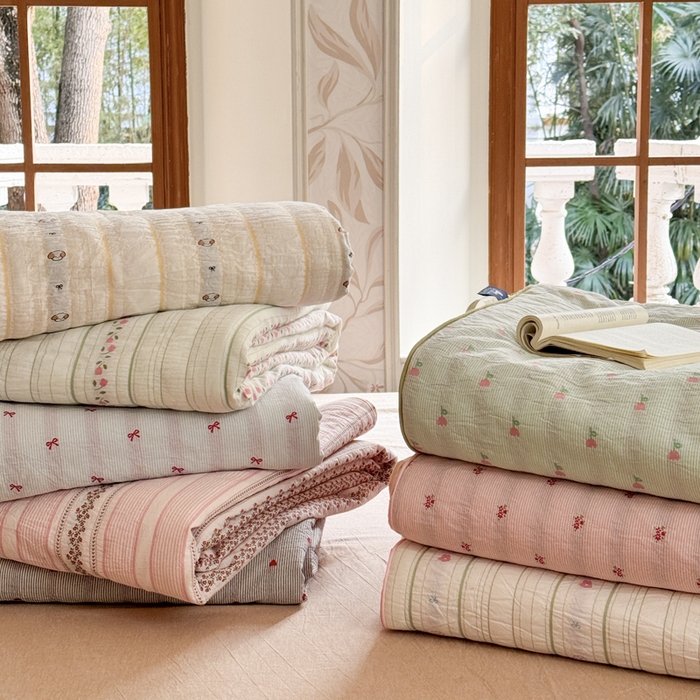 木楌家居 2026新款全棉提花剪花夏被四件套 组合