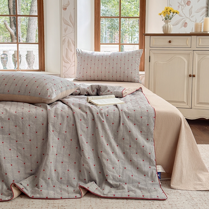 木楌家居 2026新款全棉提花剪花夏被四件套 清秋意