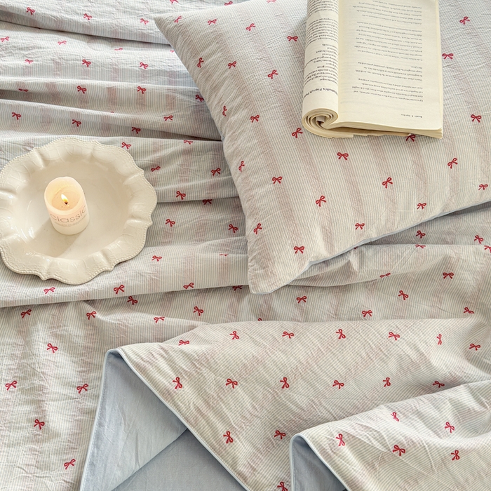 91家纺网 家纺一手货源 找家纺 木楌家居 2026新款全棉提花剪花夏被四件套 向云端