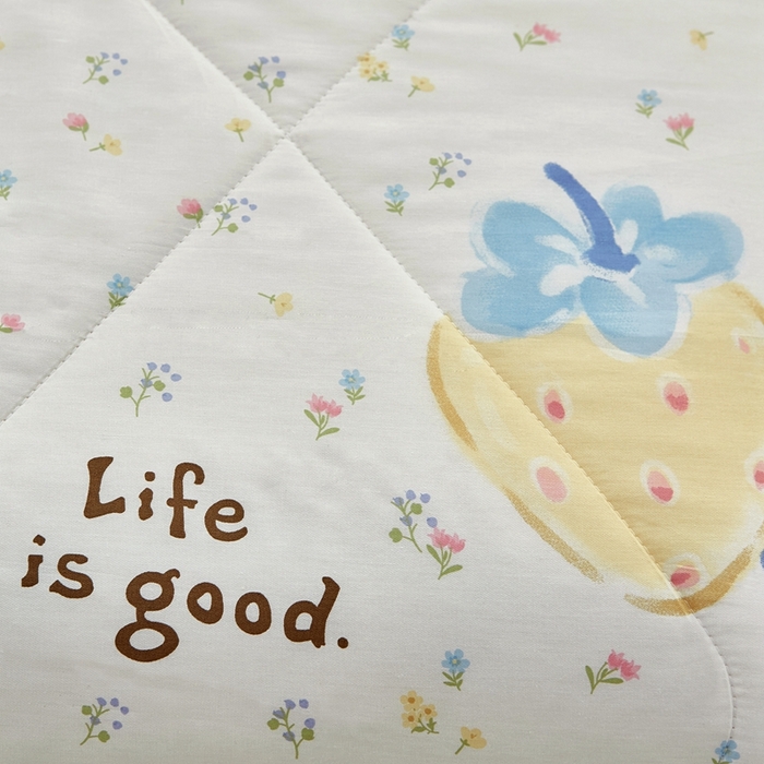 91家纺网 家纺一手货源 找家纺 黛妮雅 2026新款里外全棉印花棉花被纯棉夏被夏凉被空调被 夏被四件套草莓泡芙