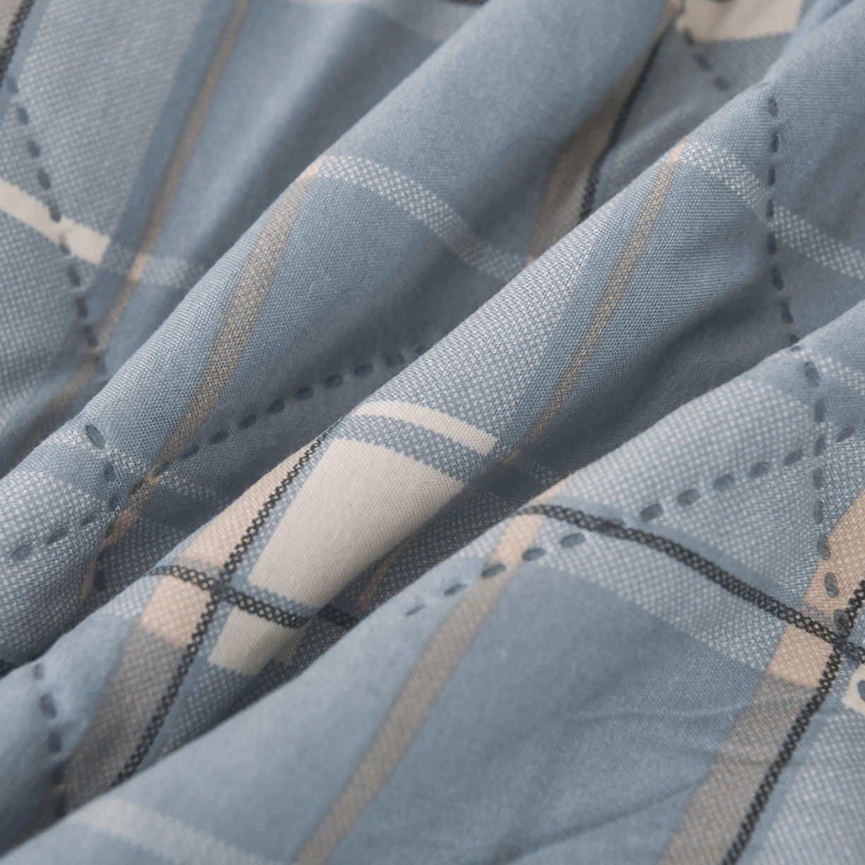 91家纺网 家纺一手货源 找家纺 培童 2025水洗棉夏被夏凉被空调被超声波压花礼品直播引流爆款 蓝中格