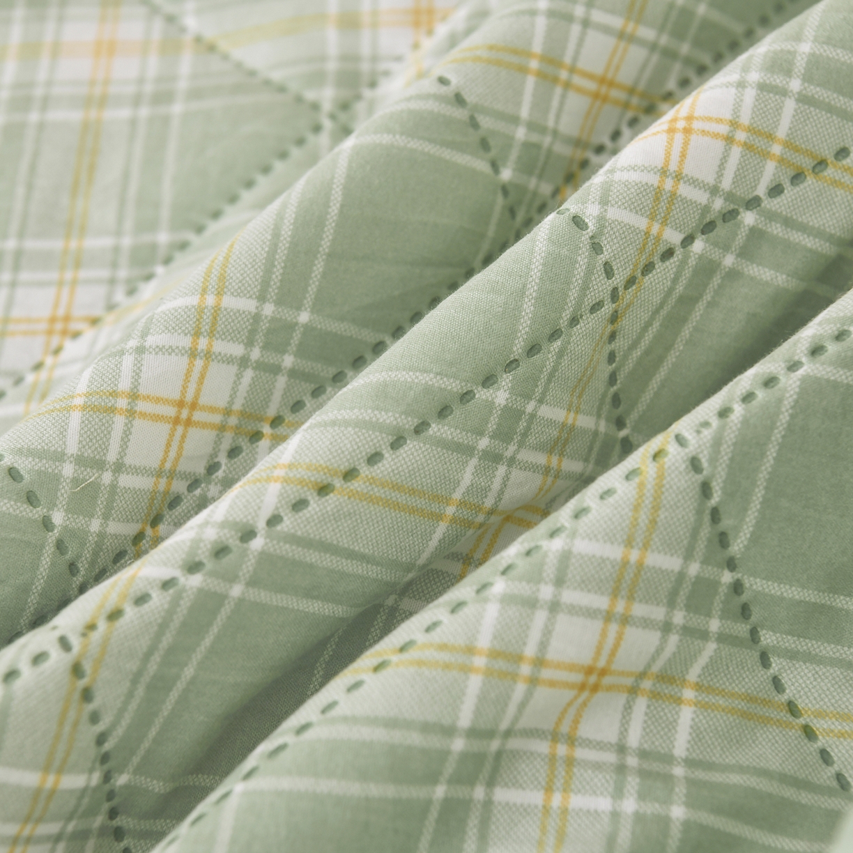 91家纺网 家纺一手货源 找家纺 培童 2025水洗棉夏被夏凉被空调被超声波压花礼品直播引流爆款 绿中格