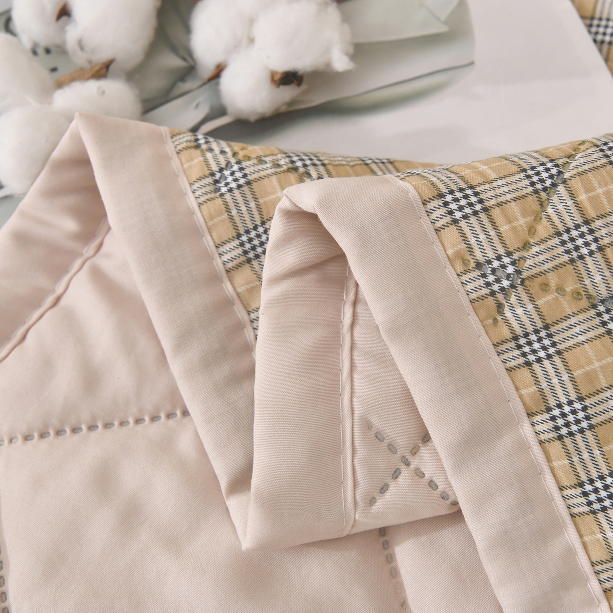 91家纺网 家纺一手货源 找家纺 培童 2025水洗棉夏被夏凉被空调被超声波压花礼品直播引流爆款 七彩格