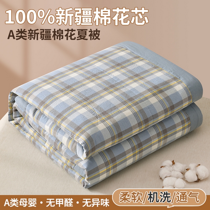 91家纺网 家纺一手货源 找家纺 （总）培童家纺 2026新款全棉色织水洗棉A类棉花夏被可机洗空调被四件套床单枕套