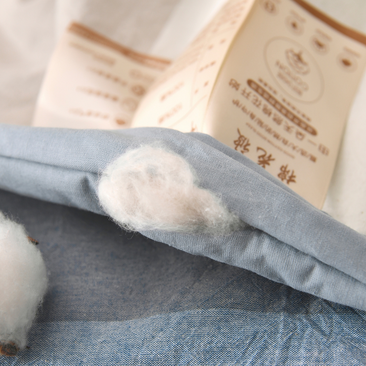 91家纺网 家纺一手货源 找家纺 培童家纺 2026新款全棉色织水洗棉A类棉花夏被可机洗空调被四件套床单枕套 蓝大格