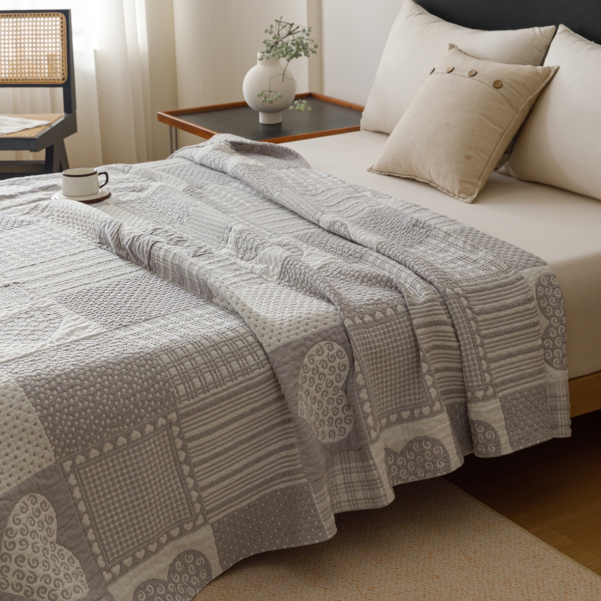 91家纺网 家纺一手货源 找家纺 （总）悦然毛巾被 2026新款外贸全棉三层纱布毛巾被盖毯